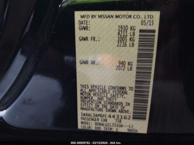 1N4AL3AP6FC443162 Nissan Altima 2.5 S