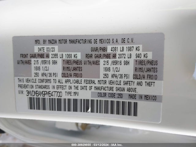 3MVDMBAM9PM547700 Mazda Cx-30 2.5 S