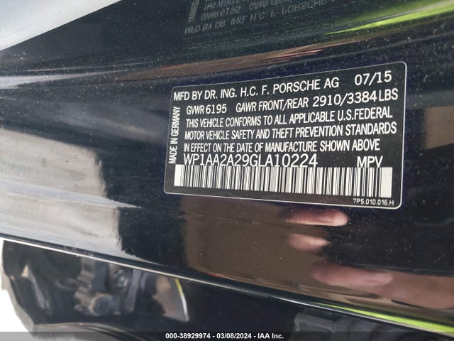 2016 PORSCHE CAYENNE WP1AA2A29GLA10224 Photo 8