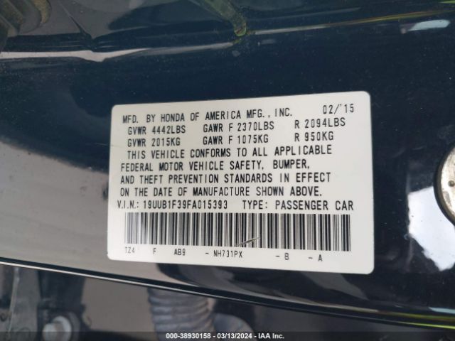 19UUB1F39FA015393 Acura TLX