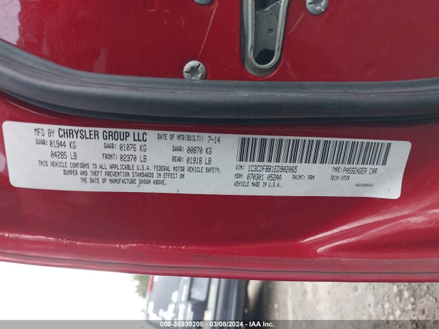 1C3CDFBB1ED902065 Dodge Dart