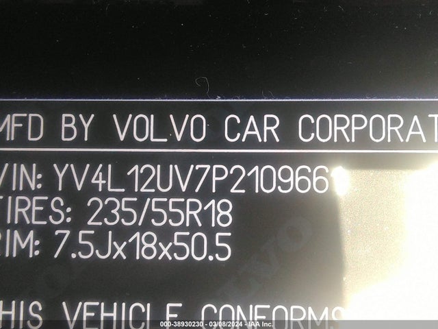 YV4L12UV7P2109661 Volvo Xc40 B5 Core