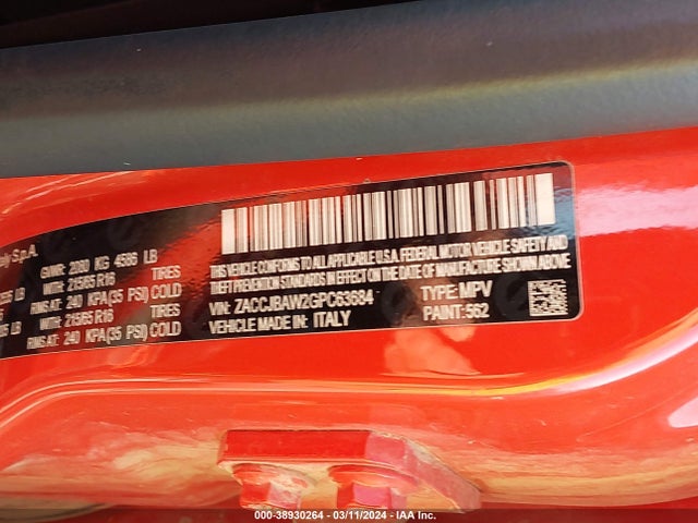 Jeep Renegade Sport 2016 ZACCJBAW2GPC63684 Image 9