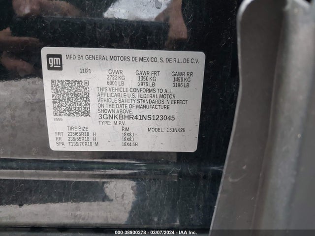 Chevrolet Blazer Awd 2lt 2022 3GNKBHR41NS123045 Image 9