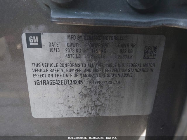 Chevrolet Volt 2014 1G1RA6E42EU134245 Image 9