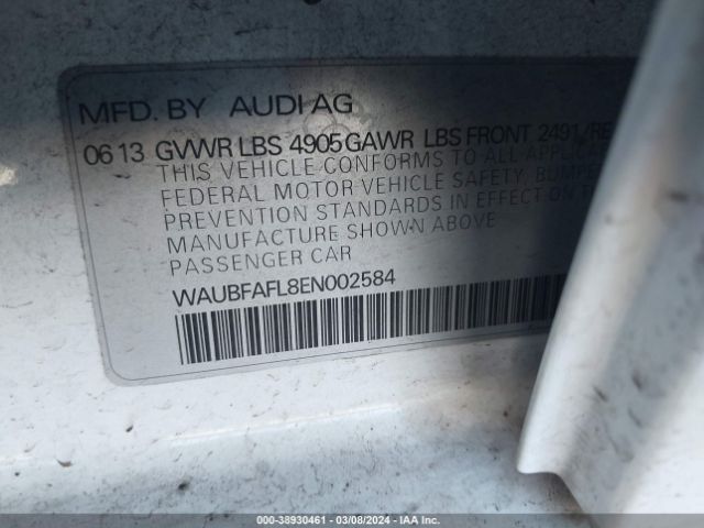 2014 AUDI A4 WAUBFAFL8EN002584 Photo 8