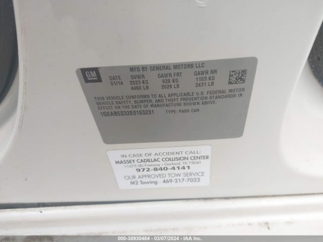 1G6AB5S32E0163231 Cadillac ATS LUXURY