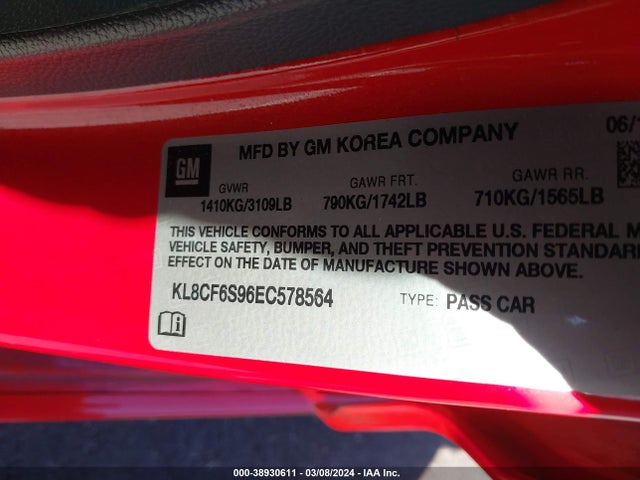 Chevrolet Spark 2lt Auto 2014 KL8CF6S96EC578564 Image 9