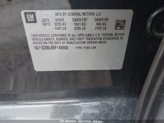 Chevrolet MALIBU 1LT 2014 1G11C5SL0EF145682 Image 9