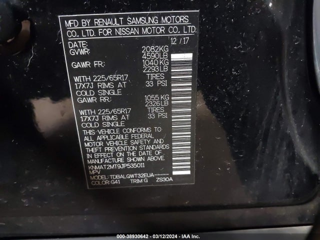 Nissan ROGUE SV 2018 KNMAT2MT9JP535011 Image 9