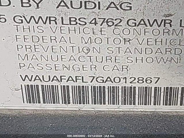 Audi A4 2.0t Premium 2016 WAUAFAFL7GA012867 Image 9