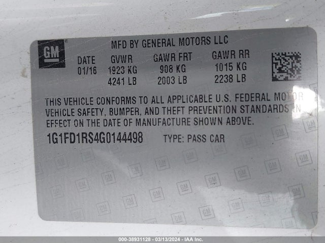 Chevrolet Camaro 2lt 2016 1G1FD1RS4G0144498 Image 9