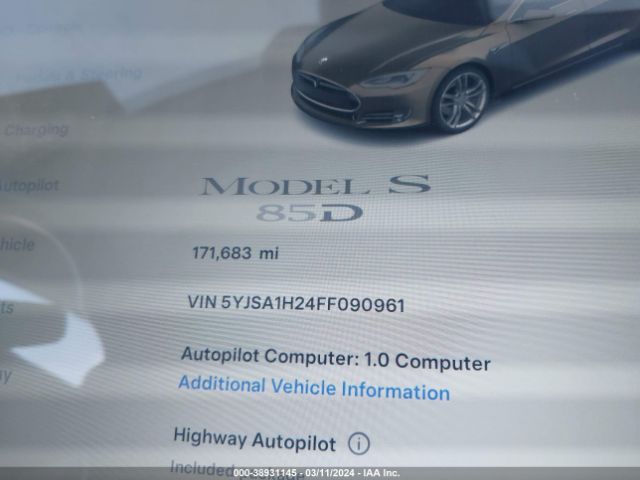 5YJSA1H24FF090961 Tesla Model S 70d/85d/p85d