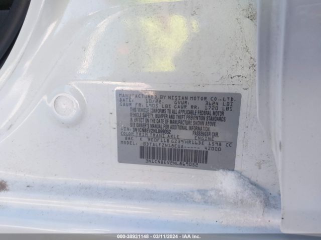 3N1CN8EV2NL869052 Nissan Versa 1.6 Sv Xtronic Cvt