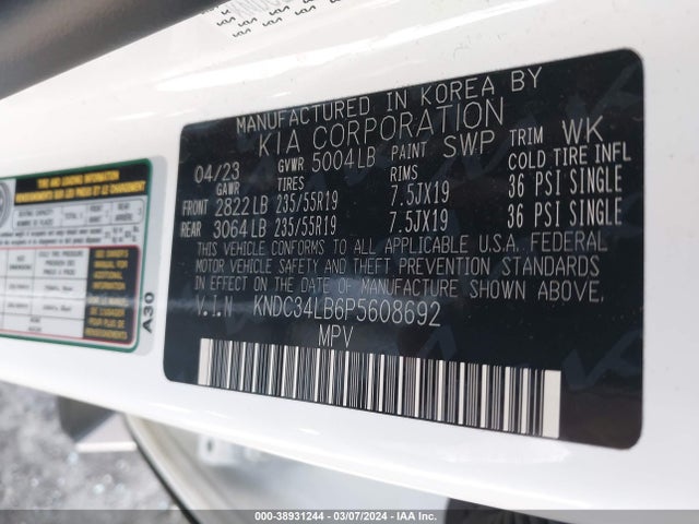 KIA EV6 LIGHT 2023 KNDC34LB6P5608692 Image 9