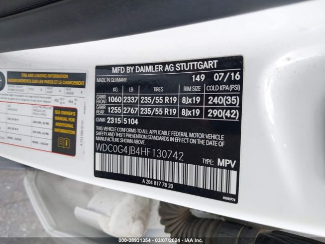 WDC0G4JB4HF130742 Mercedes-Benz GLC 300