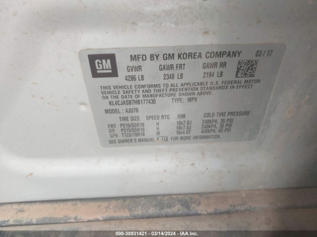 KL4CJASB7HB177430 Buick Encore Preferred