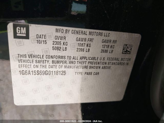 2016 CADILLAC CTS-V 1G6A15S69G0118125 Photo 8