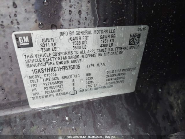 1GKS1HKC1FR576605 GMC Yukon Xl 1500 Slt