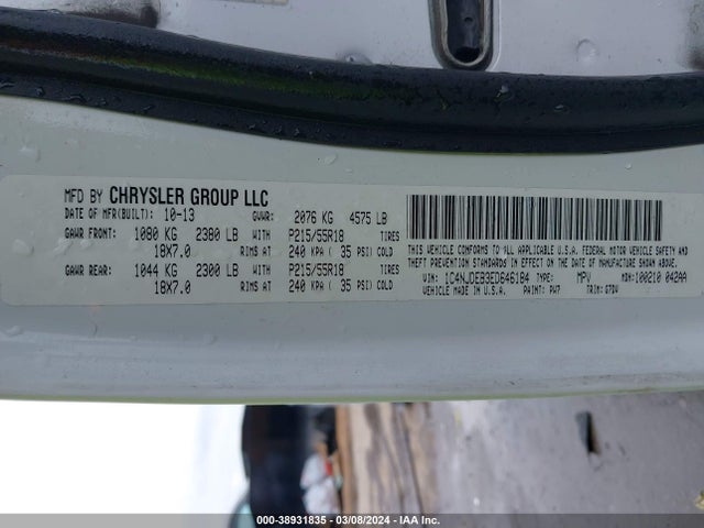 Jeep Compass Latitude 2014 1C4NJDEB3ED646184 Image 9