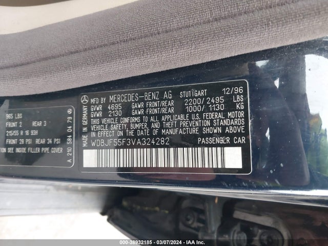 1997 MERCEDES-BENZ E 320 VIN: WDBJF55F3VA324282