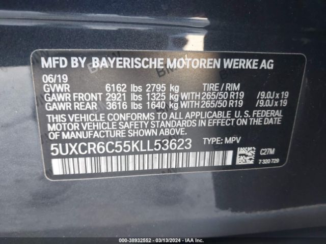 5UXCR6C55KLL53623 BMW X5 Xdrive40i