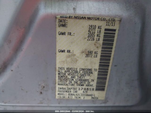 1N4AL3AP3EC174858 Nissan Altima 2.5 Sl