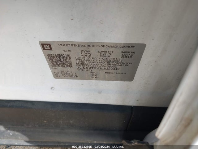 Chevrolet Equinox Awd 2fl 2020 2GNAXTEV3L6223349 Image 9