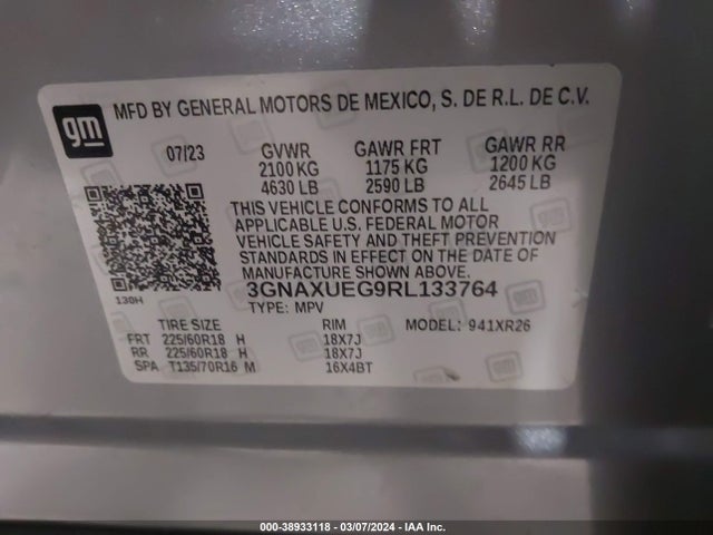 Chevrolet Equinox Awd Lt 2024 3GNAXUEG9RL133764 Image 9