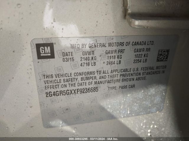 2G4GR5GXXF9236685 Buick Regal Turbo Premium Ii