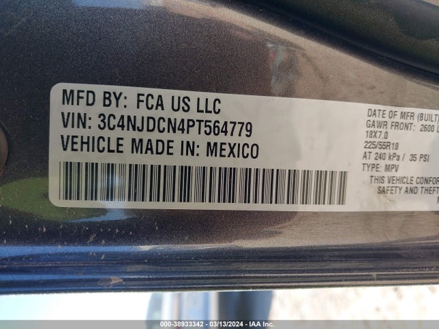 3C4NJDCN4PT564779 Jeep Compass Limited 4x4
