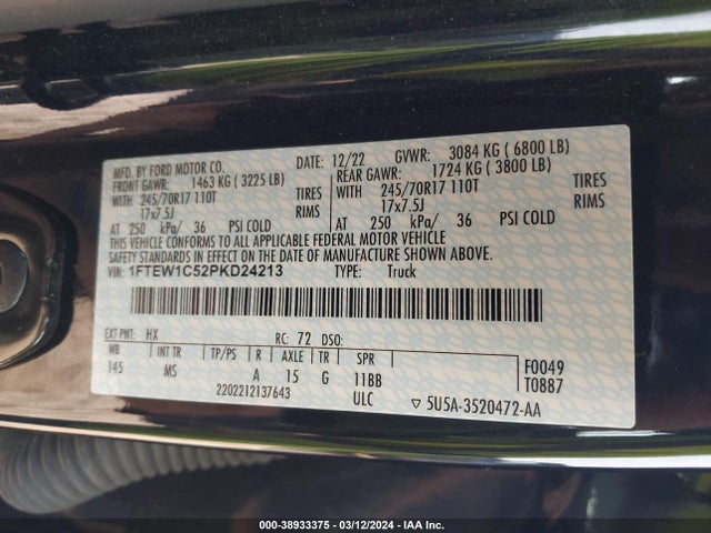 Ford F-150 Xlt 2023 1FTEW1C52PKD24213 Image 9