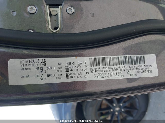 Dodge JOURNEY SE 2019 3C4PDCBB3KT871919 Image 9