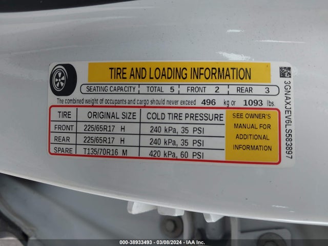 Chevrolet Equinox Fwd 2fl 2020 3GNAXJEV6LS583897 Image 9