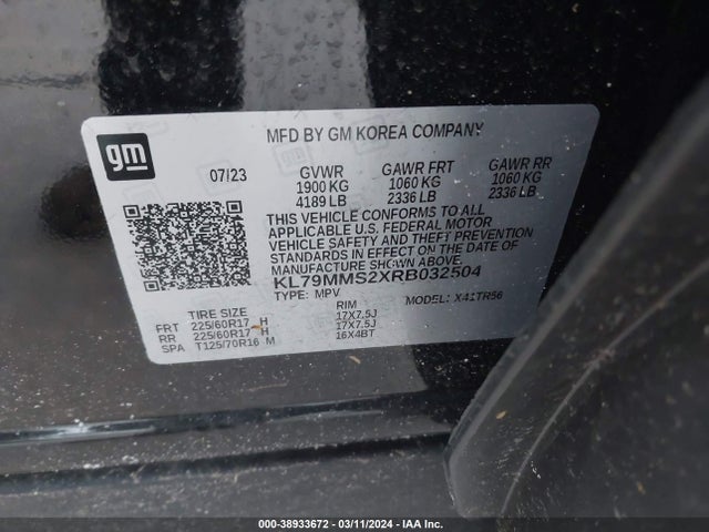 Chevrolet Trailblazer Fwd Ls 2024 KL79MMS2XRB032504 Image 9