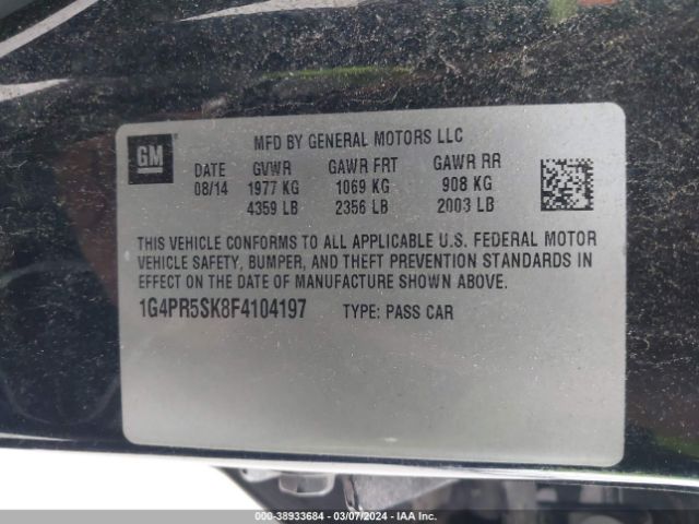 1G4PR5SK8F4104197 Buick Verano Convenience Group