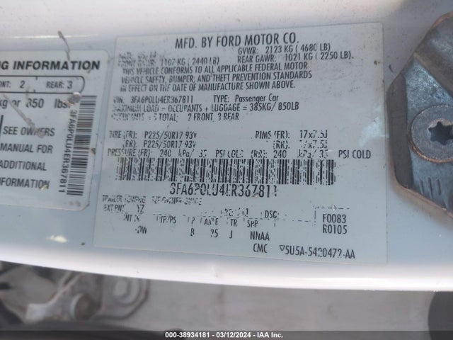Ford Fusion Hybrid Se 2014 3FA6P0LU4ER367811 Image 9