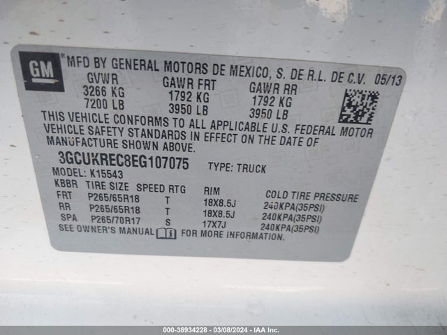 Chevrolet Silverado 1500 1lt 2014 3GCUKREC8EG107075 Image 9
