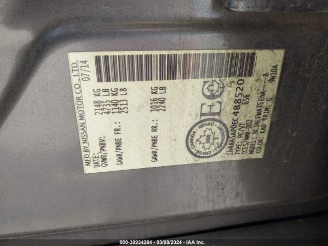 1N4AA5AP0EC488520 Nissan Maxima 3.5 S/3.5 Sv