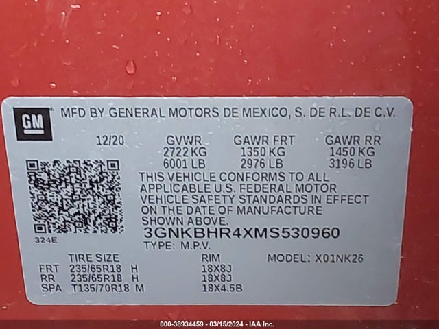 Chevrolet Blazer Awd 2lt 2021 3GNKBHR4XMS530960 Image 9