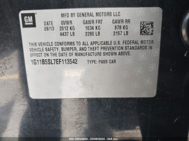 1G11B5SL7EF113542 Chevrolet Malibu 1ls
