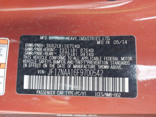 JF1ZNAA16F9700542 Scion FR-S
