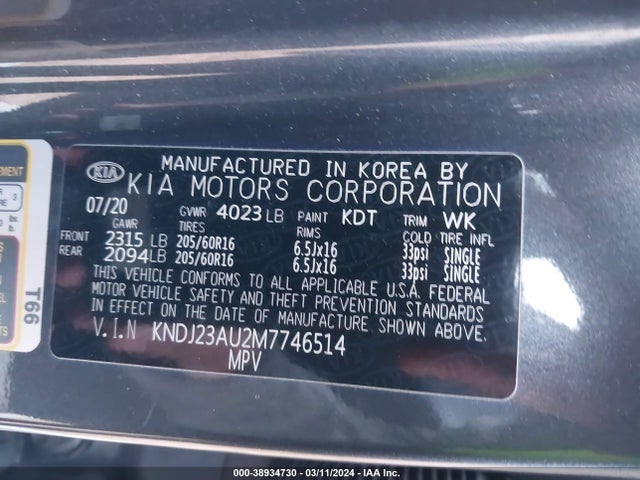 KIA SOUL S 2021 KNDJ23AU2M7746514 Image 9