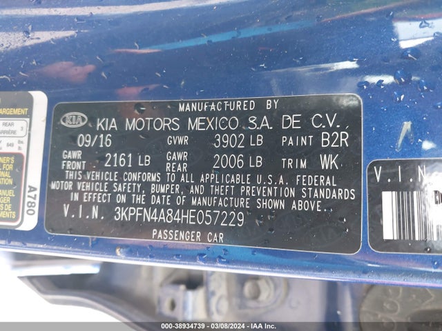 KIA FORTE EX 2017 3KPFN4A84HE057229 Image 9