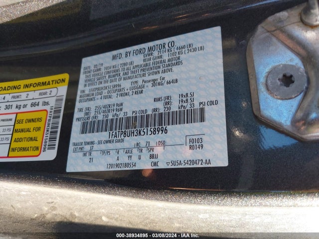 Ford Mustang Ecoboost 2019 1FATP8UH3K5158996 Image 9