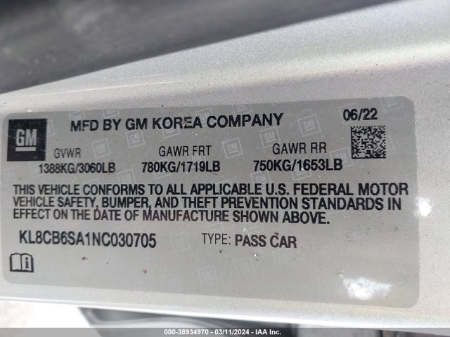 Chevrolet Spark Fwd Ls Automatic 2022 KL8CB6SA1NC030705 Image 9