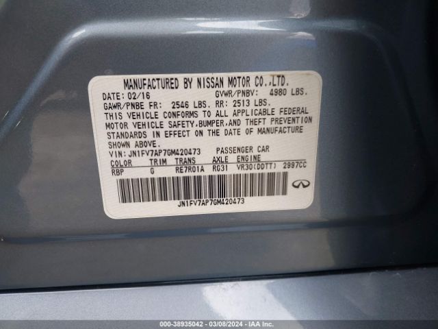 JN1FV7AP7GM420473 Infiniti Q50 3.0t Red Sport 400