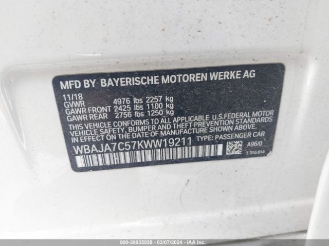 WBAJA7C57KWW19211 BMW 530i Xdrive