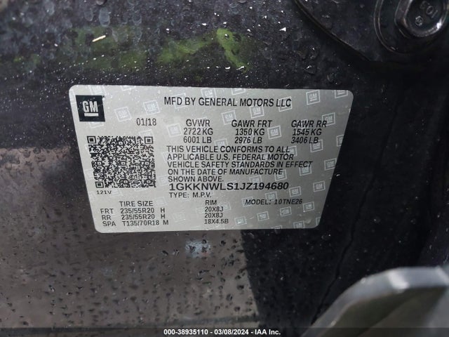 1GKKNWLS1JZ194680 GMC Acadia Slt-2
