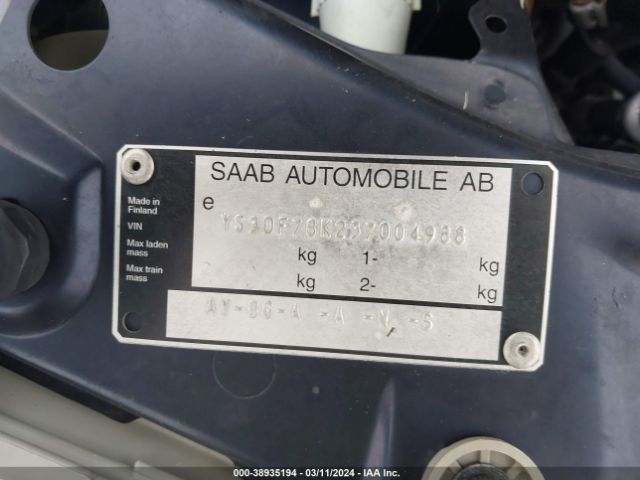 2003 SAAB 9-3 YS3DF78K237004988 Photo 8